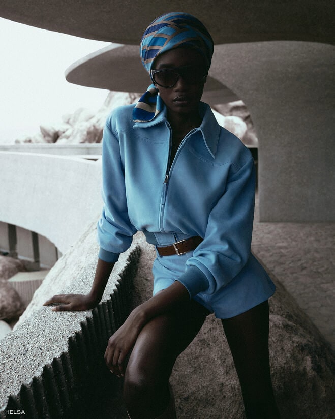HELSA ’70s Fall. Step into Elsa’s favorite fashion era with rich jewel tones, timeless tailoring, and the baby blue suede set everyone is talking about. Shop Now.