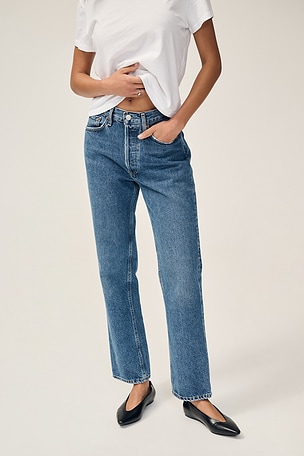 Lana Mid Rise Straight Jeans AGOLDE
