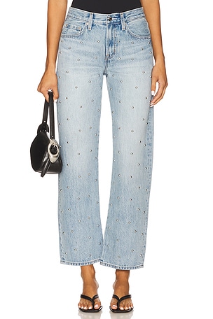 Lexi Mid Rise Bowed Straight Jeans PISTOLA